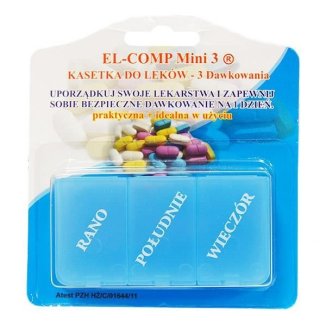 El-Comp Mini 3, kasetka do leków dzienna, 3-komorowa - zdjęcie produktu