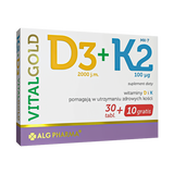 D3 + K2 VitalGold, 30 tabletek + 10 tabletek gratis - miniaturka zdjęcia produktu