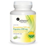 Aliness Bromelaina 500 mg + Papaina 200 mg, enzymy trawienne, 100 kapsułek vege - miniaturka zdjęcia produktu