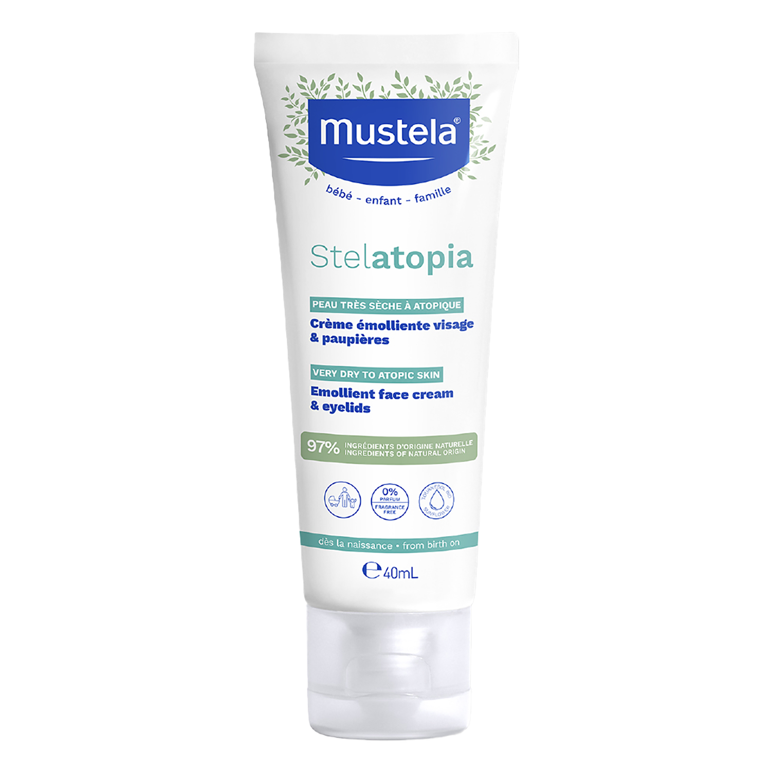 Mustela Stelatopia, krem emolientowy do twarzy, skóra atopowa, 40