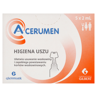 A-Cerumen, preparat do higieny uszu powyżej 6 miesiąca, 2 ml x 5 ampułek - zdjęcie produktu