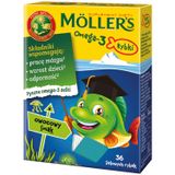Moller's Omega-3 Rybki, żelki, smak owocowy, 36 sztuk USZKODZONE OPAKOWANIE - miniaturka zdjęcia produktu