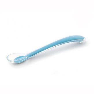 Canpol Babies, łyżeczka do karmienia, silikonowa, niebieska, 51/010, od 4 miesiąca, 1 sztuka USZKODZONE OPAKOWANIE - zdjęcie produktu