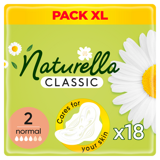 Naturella Classic, podpaski ze skrzydełkami, rumianek, Normal, 18 sztuk - zdjęcie produktu