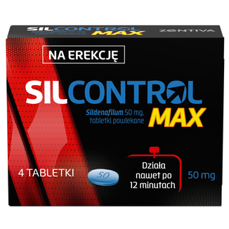 Silcontrol Max 50 mg, 4 tabletki powlekane Silcontrol Max 50 mg, 4 tabletki powlekane - zdjęcie produktu