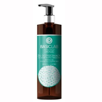BasicLab Micellis, żel oczyszczający do twarzy do skóry tłustej i wrażliwej, 300 ml - zdjęcie produktu