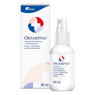 Oktaseptal (0,1 g + 2 g)/100 g, aerozol na skórę, roztwór, 60 ml USZKODZONE OPAKOWANIE - zdjęcie produktu