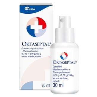 Oktaseptal (0,1 g + 2 g)/100 g, aerozol na skórę, roztwór, 30 ml - zdjęcie produktu
