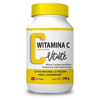 Vitalite Witamina C, czysta witamina C 1000 mg w proszku, 200 g - zdjęcie produktu