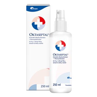 Oktaseptal (0,1 g + 2 g)/ 100 g, aerozol na skórę, 250 ml USZKODZONE OPAKOWANIE - zdjęcie produktu