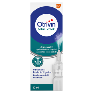 Otrivin Katar i zatoki 1 mg/ 1 ml, aerozol do nosa, 10 ml - zdjęcie produktu