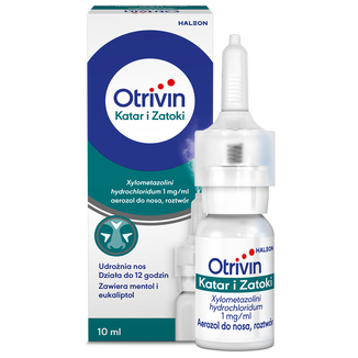 Otrivin Katar i zatoki 1 mg/ 1 ml, aerozol do nosa, 10 ml - zdjęcie produktu