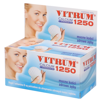 Vitrum Calcium 1250 + Vitamina D3, 60 tabletek - zdjęcie produktu