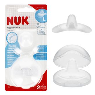 NUK, silikonowe osłonki na piersi, rozmiar L, 2 sztuki - zdjęcie produktu