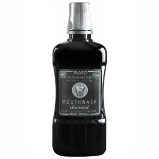 Beauty Formulas, Advanced Charcoal, płyn do płukania jamy ustnej, z aktywnym węglem, 500 ml - zdjęcie produktu