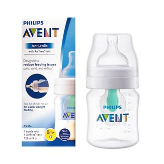 Avent Anti-Colic, butelka z nakładką antykolkową AirFree, SCF810/14, 0-6 miesięcy, 125 ml - zdjęcie produktu