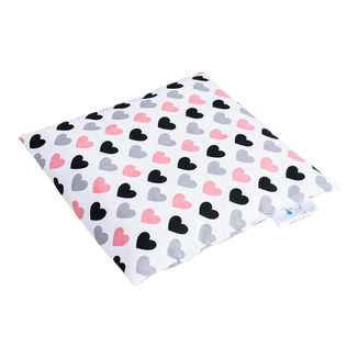 Bocioland, termofor z pestek wiśni, 20 cm x 20 cm, pastelowe serca, bezzapachowy, 1 sztuka USZKODZONE OPAKOWANIE - zdjęcie produktu