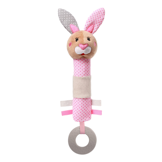 BabyOno, zabawka piszcząca z gryzakiem, Bunny Julia, od 6 miesiąca, 1 sztuka - zdjęcie produktu