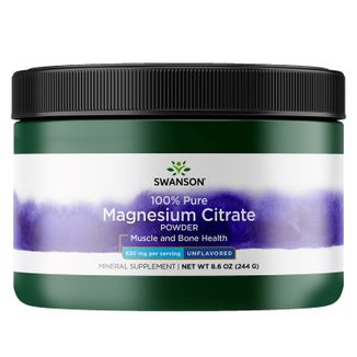 Swanson 100% Pure Magnesium Citrate Powder, cytrynian magnezu, 244 g - zdjęcie produktu