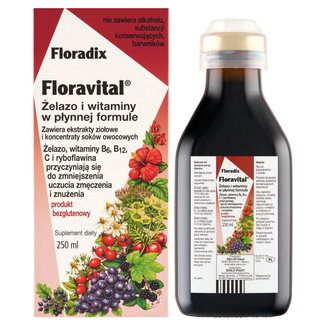 Floradix, Floravital, Produkt bezglutenowy, 250 ml - zdjęcie produktu
