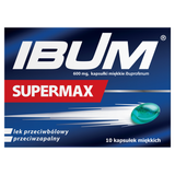 Ibum Supermax 600 mg, 10 kapsułek miękkich USZKODZONE OPAKOWANIE - miniaturka zdjęcia produktu