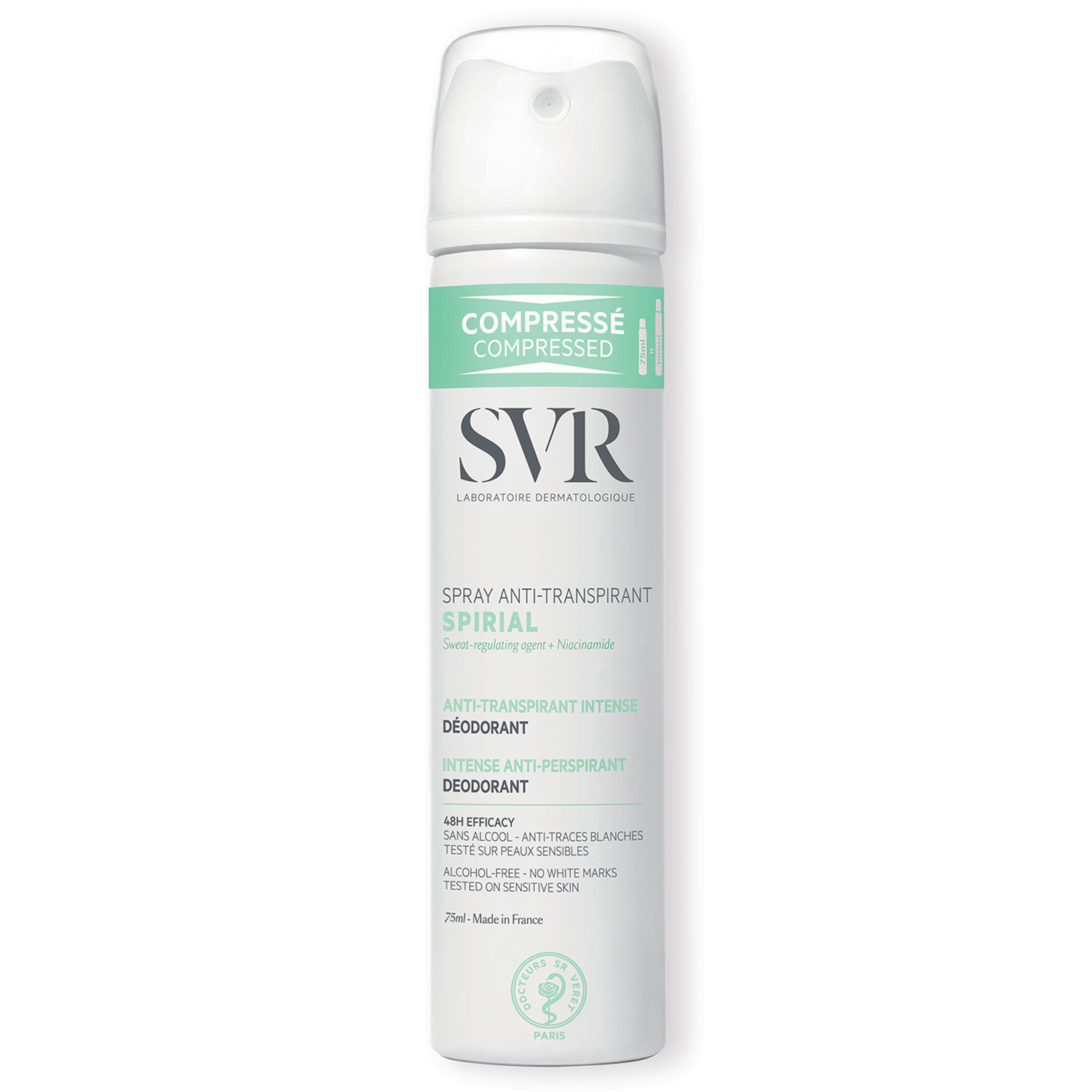 Nieznana SVR Spirial Spray, antyperspirant w sprayu 48h, 75 ml