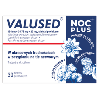 Valused Noc Plus 154 mg + 34,75 mg + 20 mg, 30 tabletek powlekanych - zdjęcie produktu