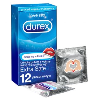 Durex Extra Safe Emoji, prezerwatywy z większą ilością lubrykantu, wzmocnione, 12 sztuk - zdjęcie produktu