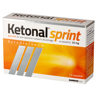 Ketonal Sprint 25 mg, granulat do sporządzenia roztworu doustnego, 12 saszetek - zdjęcie produktu