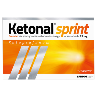Ketonal Sprint 25 mg, granulat do sporządzenia roztworu doustnego, 12 saszetek - zdjęcie produktu