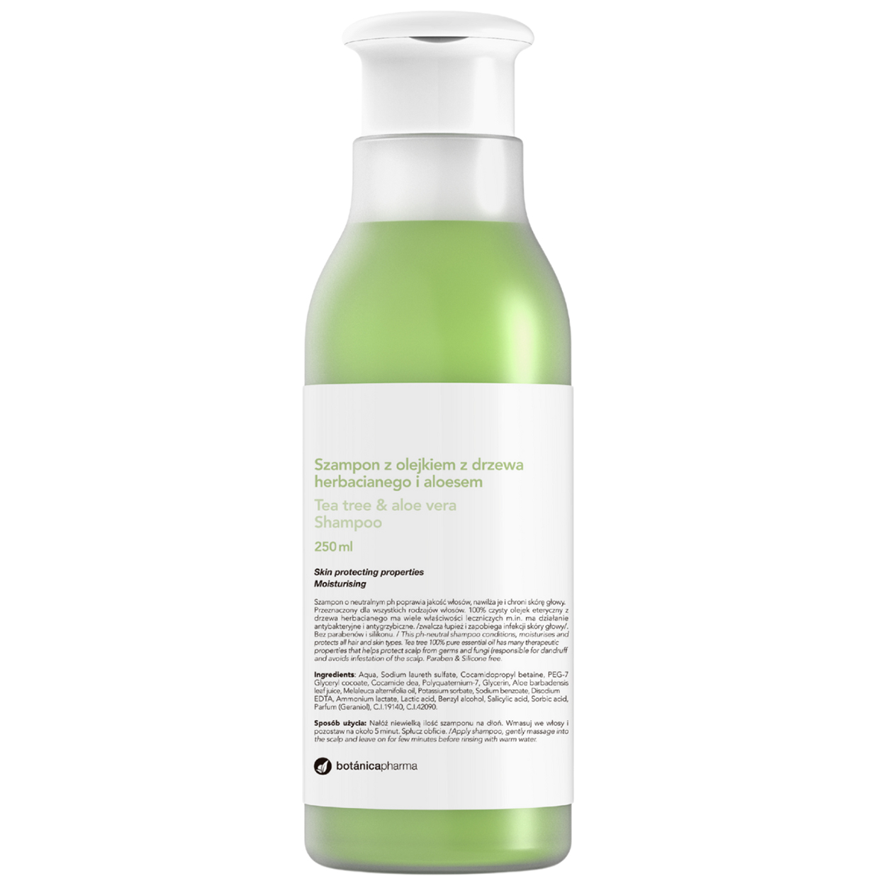 Botanicapharma Botanicapharma, szampon z olejkiem z drzewa herbacianego i aloesem, 250 ml