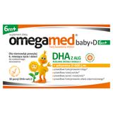 Omegamed Baby+D 6m+, DHA + witamina D, powyżej 6 miesiąca, 30 kapsułek twist-off - miniaturka zdjęcia produktu