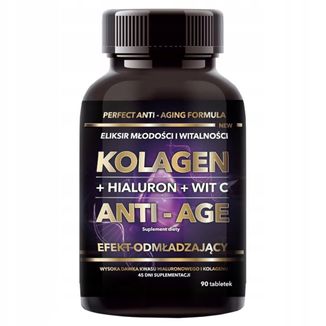 Intenson Kolagen Anti-Age + Hialuron + Witamina C, 90 tabletek - zdjęcie produktu