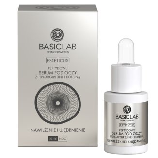 BasicLab Esteticus, peptydowe serum pod oczy z peptydem 10% i kofeiną, nawilżenie i ujędrnienie, 15 ml - zdjęcie produktu