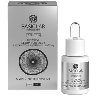 BasicLab Esteticus, peptydowe serum pod oczy z peptydem 10% i kofeiną, nawilżenie i ujędrnienie, 15 ml - zdjęcie produktu