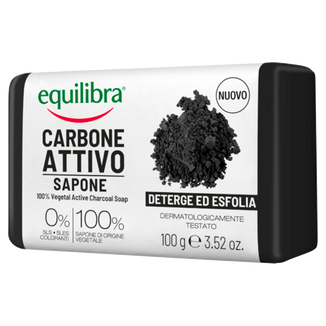 Equilibra Carbone Attivo, mydło oczyszczające, 100% roślinne, z aktywnym węglem, 100 g - zdjęcie produktu