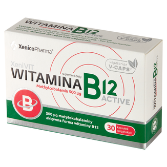 XeniVIT Witamina B12 Active, 30 kapsułek USZKODZONE OPAKOWANIE - zdjęcie produktu