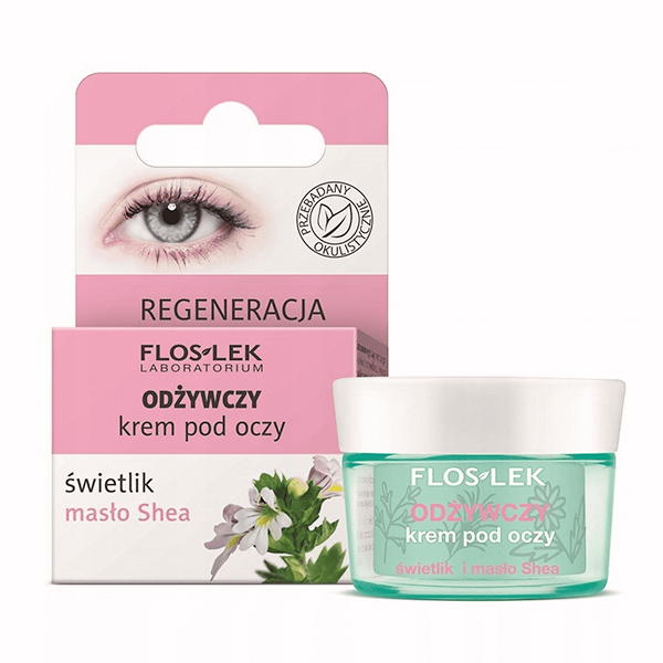 Flos-Lek Laboratorium Floslek Laboratorium, odżywczy krem pod oczy, świetlik, masło shea, 15 ml — Składniki i ocena