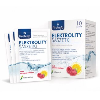 Protego Elektrolity, smak cytrynowo-malinowy, 10 saszetek - zdjęcie produktu