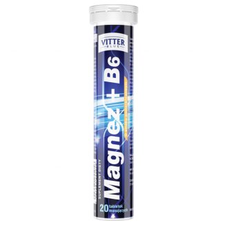 Magnez + Witamina B6, Vitter Blue, 20 tabletek musujących - zdjęcie produktu