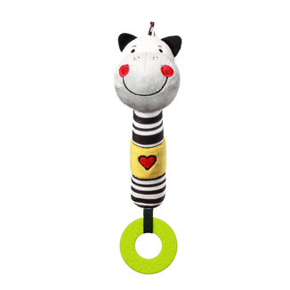 BabyOno C-More collection, zabawka piszcząca z gryzakiem, zebra Zack, 1 sztuka - zdjęcie produktu