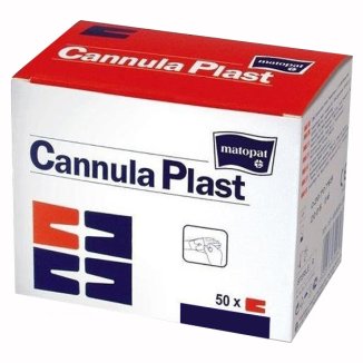 Matopat Cannula Plast, opatrunek włókninowy do mocowania kaniul, 5 cm x 7,2 cm, 50 sztuk - zdjęcie produktu