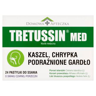 Tretussin Med, smak czarnej porzeczki, 24 pastylki do ssania - zdjęcie produktu