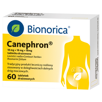 Canephron 18 mg + 18 mg + 18 mg, 60 tabletek drażowanych USZKODZONE OPAKOWANIE - zdjęcie produktu