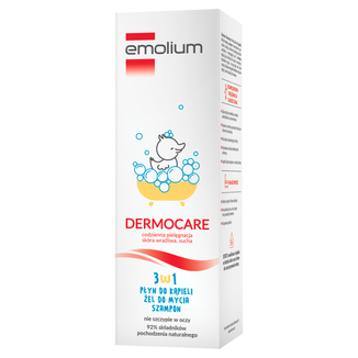 Emolium Dermocare 3w1, płyn do kąpieli, żel do mycia i szampon, po 1 miesiącu, 400 ml - zdjęcie produktu
