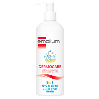 Emolium Dermocare 3w1, płyn do kąpieli, żel do mycia i szampon, po 1 miesiącu, 400 ml - zdjęcie produktu