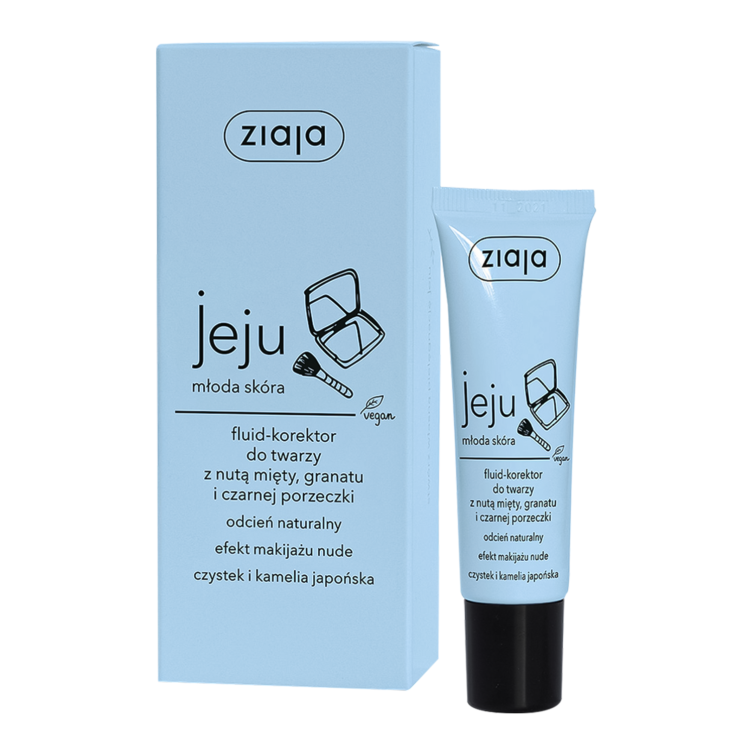 Nieznana Ziaja Jeju, fluid-korektor do twarzy, odcień naturalny, 30 ml