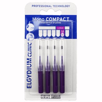 Elgydium Clinic Mono Compact, szczoteczki międzyzębowe, 1,8 mm, purpurowe, 4 sztuki - zdjęcie produktu