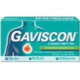 Gaviscon o smaku mięty Tab 250 mg + 133,5 mg + 80 mg, 24 tableteki do rozgryzania i żucia - miniaturka zdjęcia produktu
