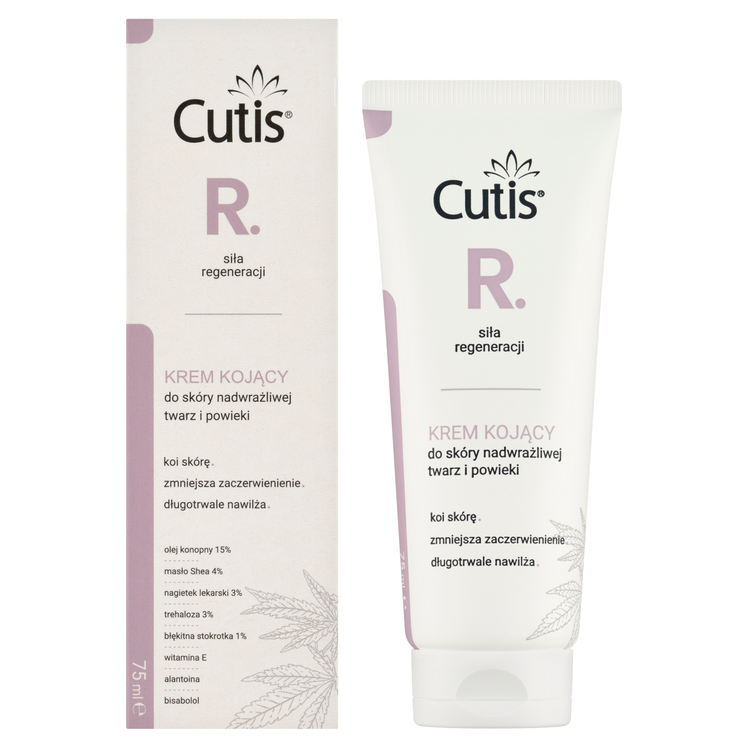Cutis Cutis R-Regeneracja, krem kojący do skóry nadwrażliwej, twarz i powieki, 75 ml